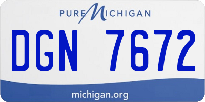 MI license plate DGN7672