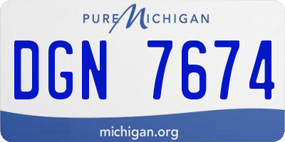 MI license plate DGN7674