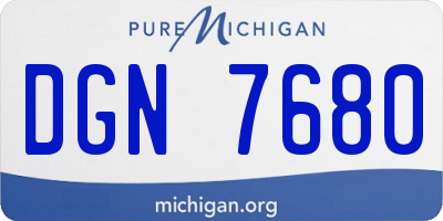 MI license plate DGN7680
