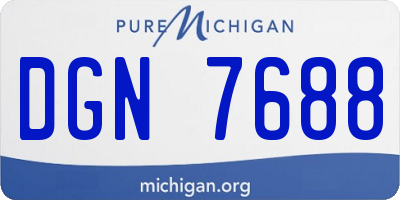 MI license plate DGN7688