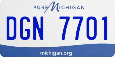 MI license plate DGN7701