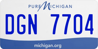 MI license plate DGN7704