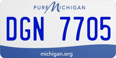 MI license plate DGN7705