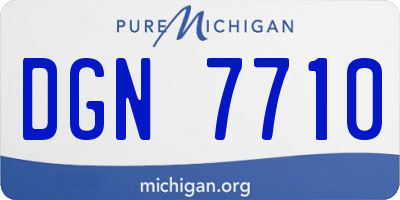 MI license plate DGN7710