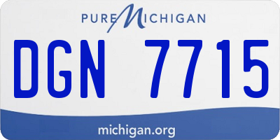 MI license plate DGN7715