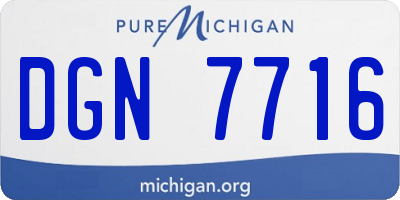 MI license plate DGN7716