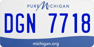 MI license plate DGN7718