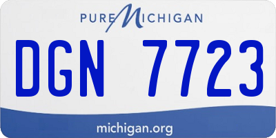 MI license plate DGN7723