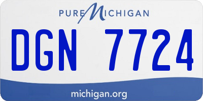 MI license plate DGN7724