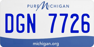 MI license plate DGN7726