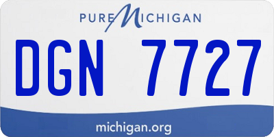 MI license plate DGN7727