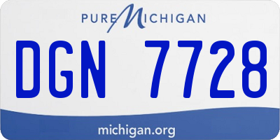 MI license plate DGN7728