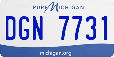 MI license plate DGN7731