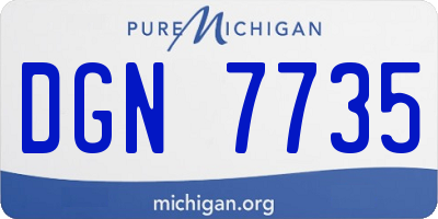 MI license plate DGN7735