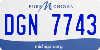 MI license plate DGN7743
