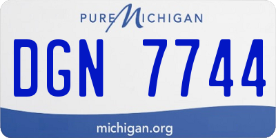 MI license plate DGN7744