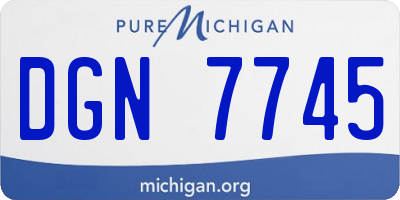 MI license plate DGN7745