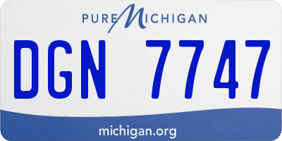 MI license plate DGN7747