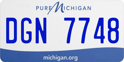 MI license plate DGN7748