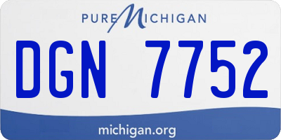 MI license plate DGN7752