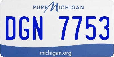 MI license plate DGN7753