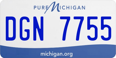 MI license plate DGN7755