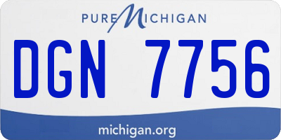 MI license plate DGN7756