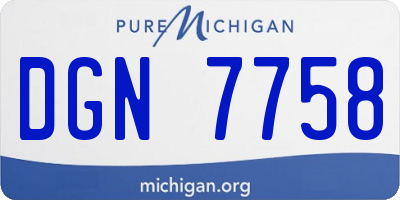 MI license plate DGN7758
