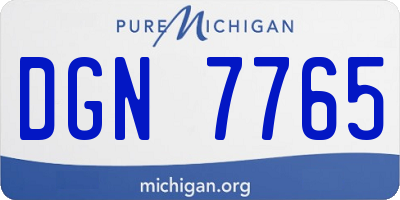MI license plate DGN7765