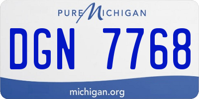 MI license plate DGN7768