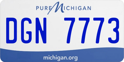 MI license plate DGN7773