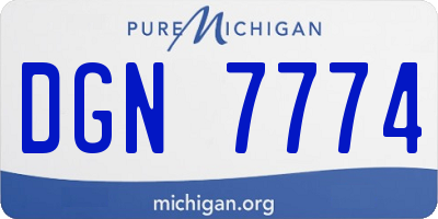 MI license plate DGN7774