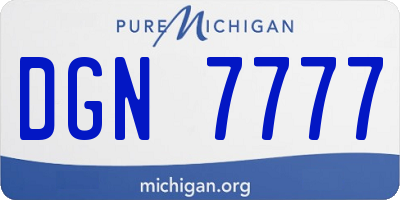 MI license plate DGN7777