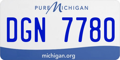 MI license plate DGN7780