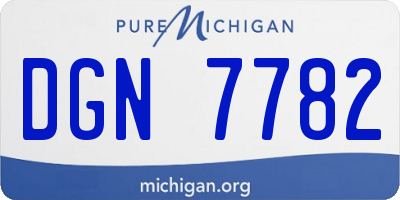 MI license plate DGN7782