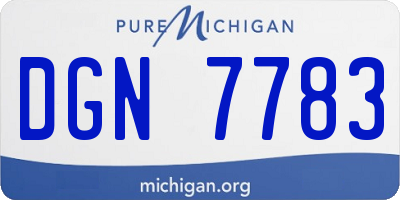 MI license plate DGN7783