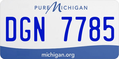 MI license plate DGN7785