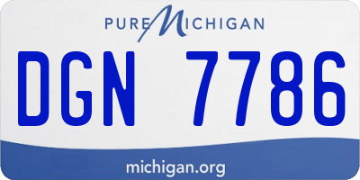 MI license plate DGN7786