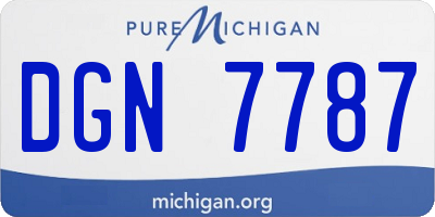 MI license plate DGN7787