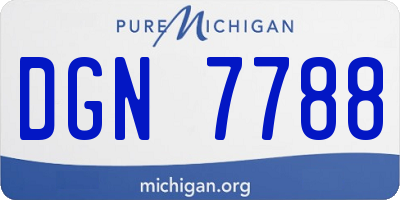 MI license plate DGN7788