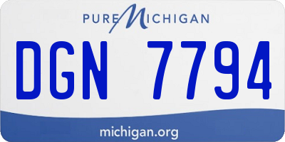 MI license plate DGN7794