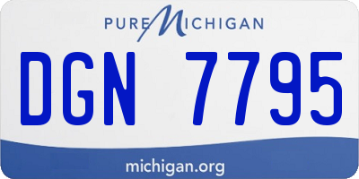 MI license plate DGN7795