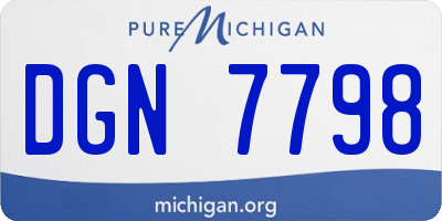 MI license plate DGN7798