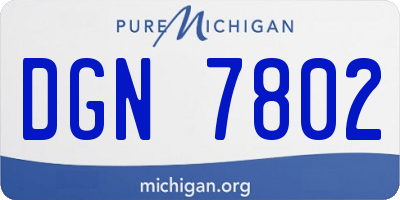 MI license plate DGN7802