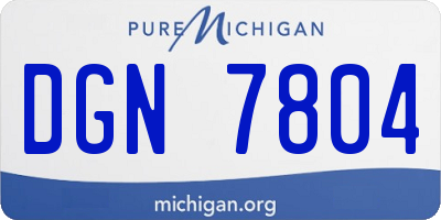 MI license plate DGN7804
