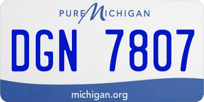 MI license plate DGN7807