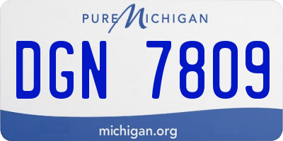MI license plate DGN7809
