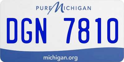 MI license plate DGN7810