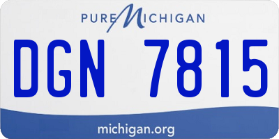MI license plate DGN7815