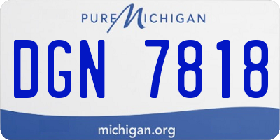 MI license plate DGN7818